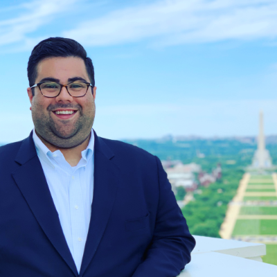 Brian Plaut in Front of Washington Memorial